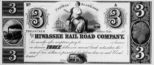 $3 G-1385 Hiwassee RR scrip